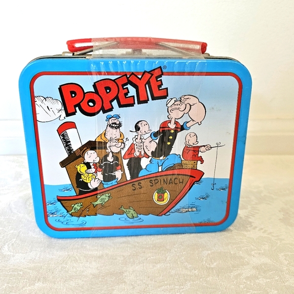 1997 Popeye the Sailor Man S.S. Spinach Metal Mini Lunchbox -Sealed/Unopened! - Picture 1 of 6